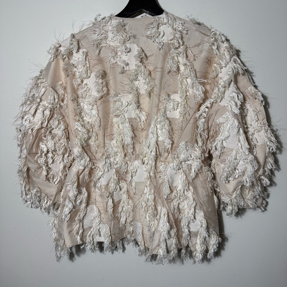2022 spring purificacion garcia FRINGED BALLOON SLEEVE Jacket size XS - Picture 6 of 15